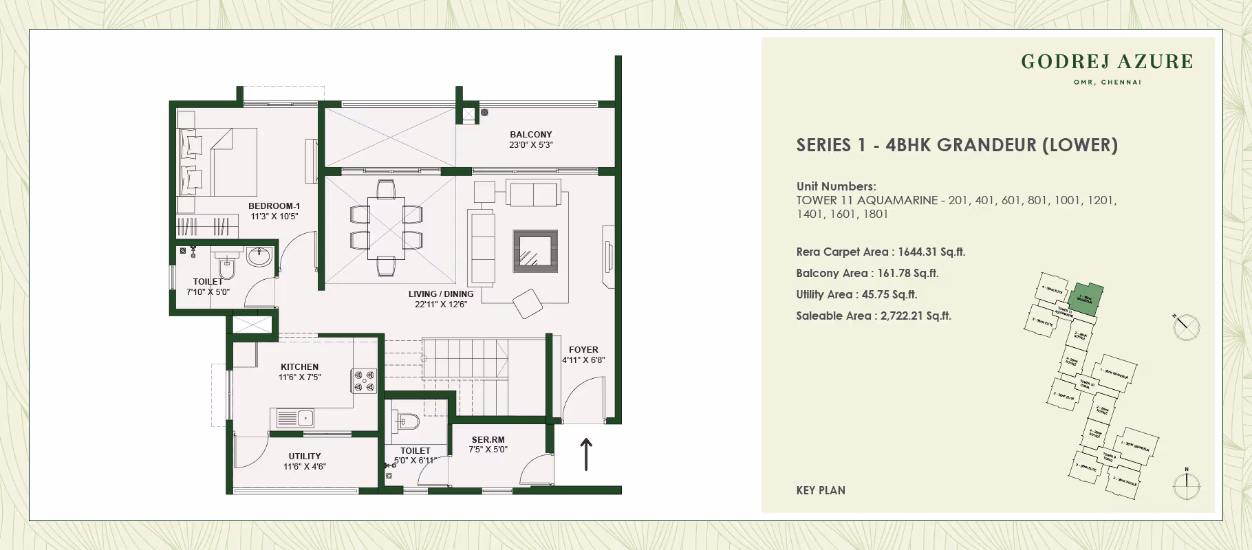 Luxurious 4 BHK Grandeur duplex floor plan at Godrej Azure, Chennai